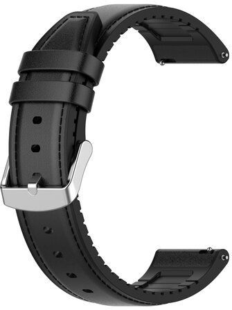 Garmin Venu 2 & 3 - leer + siliconen bandje - Zwart - Garmin bandje