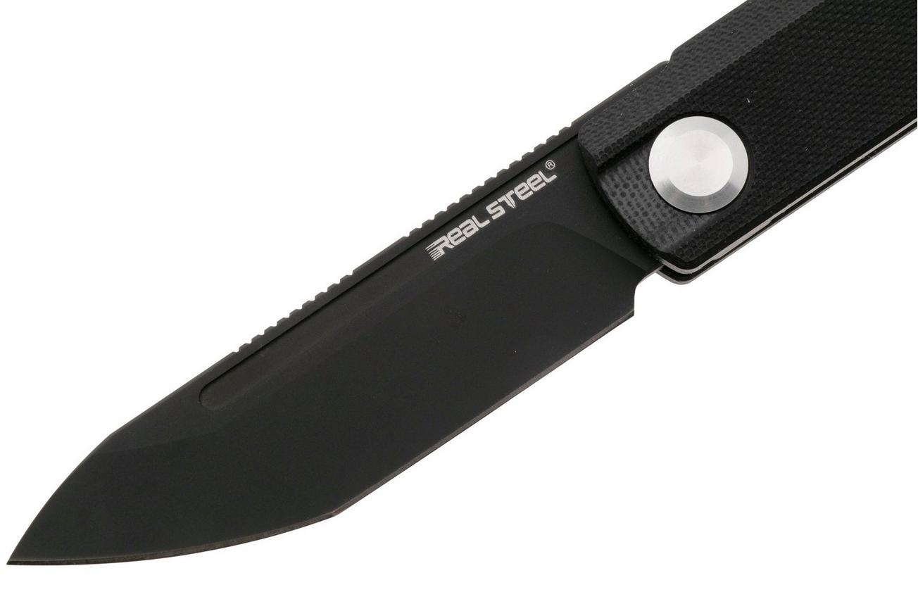 Real Steel G-Tanto EDC 7801SB PVD Nitro-V, Black G10, slipjoint zakmes, Ostap Hel design