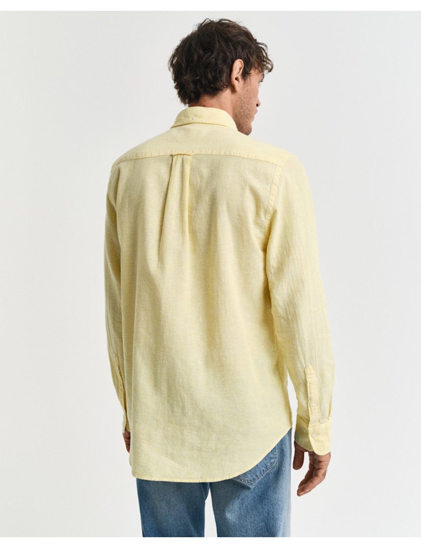 Long Sleeve Linen Shirt Yellow