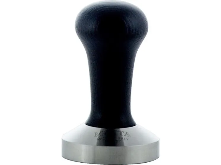 Motta 8100/B Tamper rustfrit stål planar med sort håndtag i ægte træ 58 mm