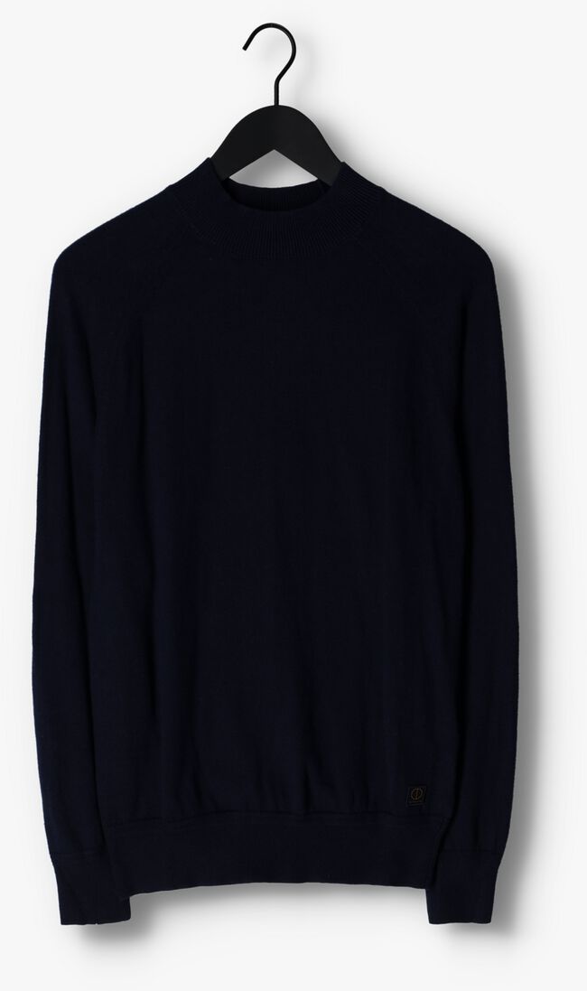 DSTREZZED donkerblauwe dstrezzed trui mock neck soft cotton melange