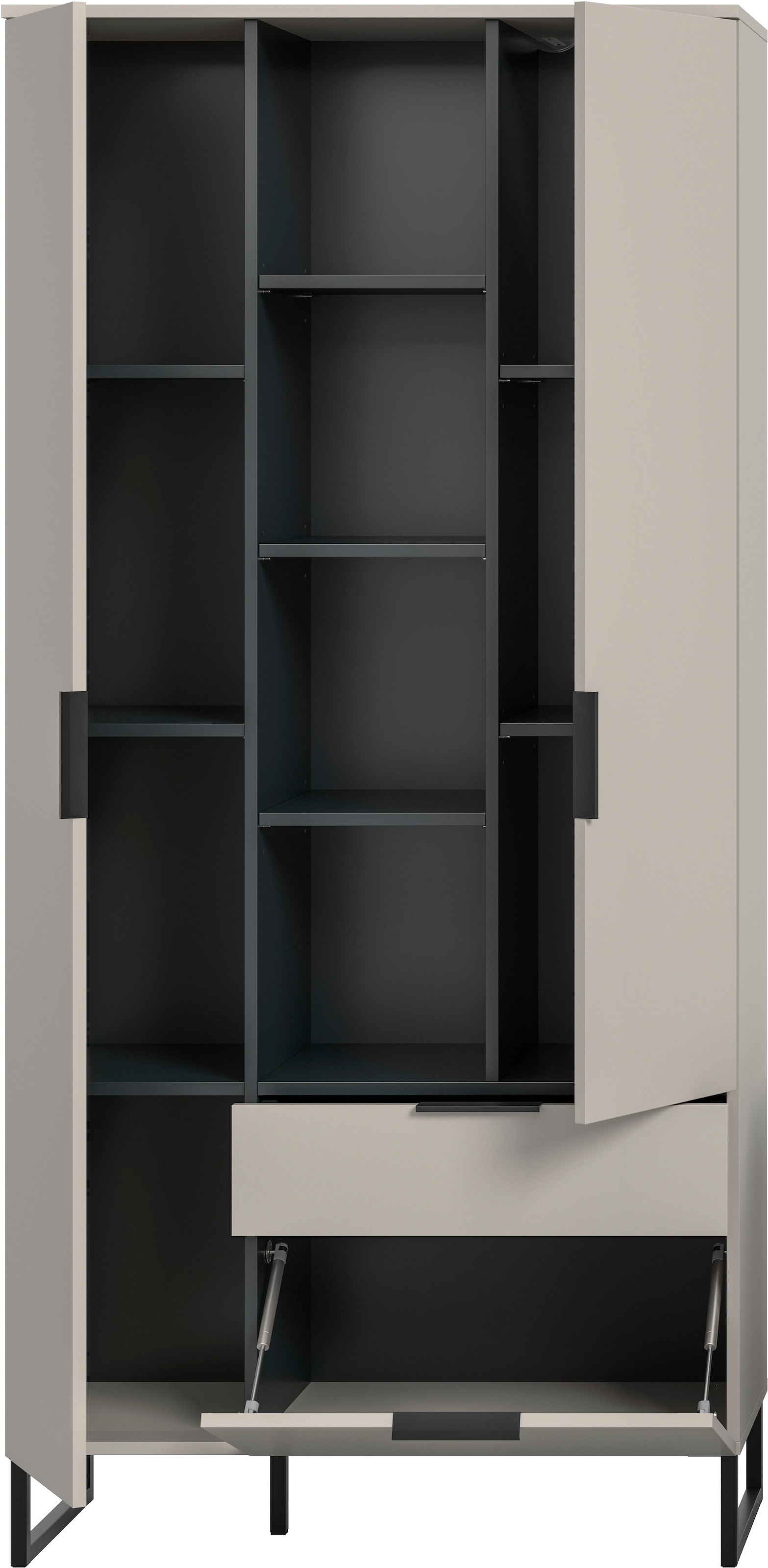 INOSIGN Mehrzweckschrank »ADIO, Höhe 192 cm, 2 Türen, 1 Schubkasten, 1 Klappe, mit Metall-Kufen« 1 Stk. tlg. Schrank, Wohnzimmerschrank, Hochschrank, Stauraumschrank, Highboard