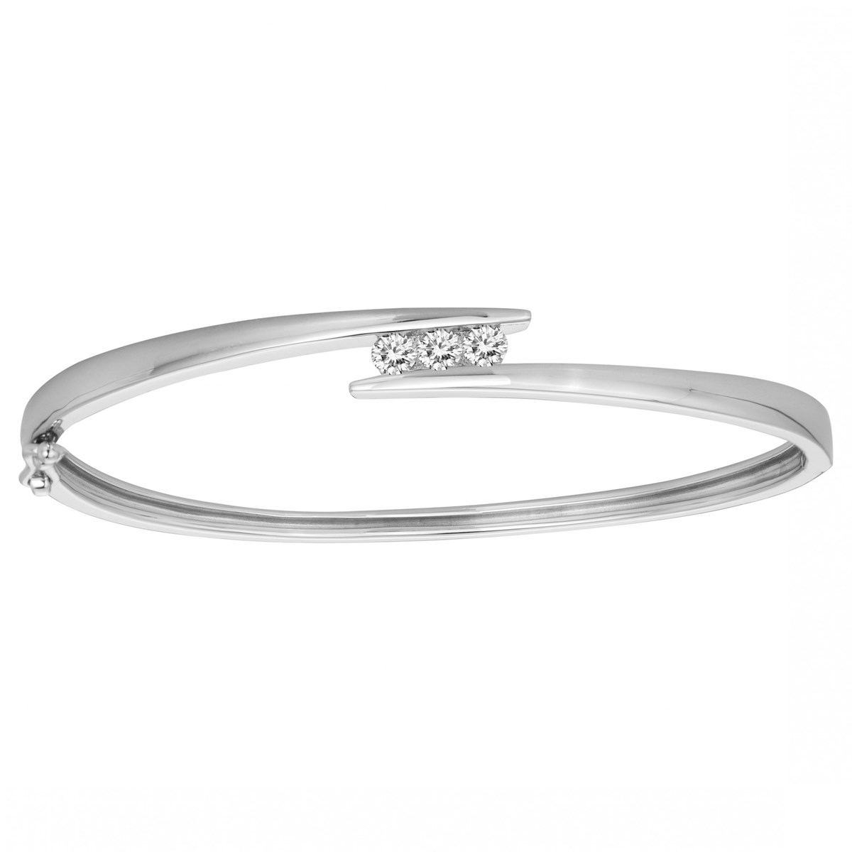 Bracelet rigide en Argent avec oxyde de zirconium blanc