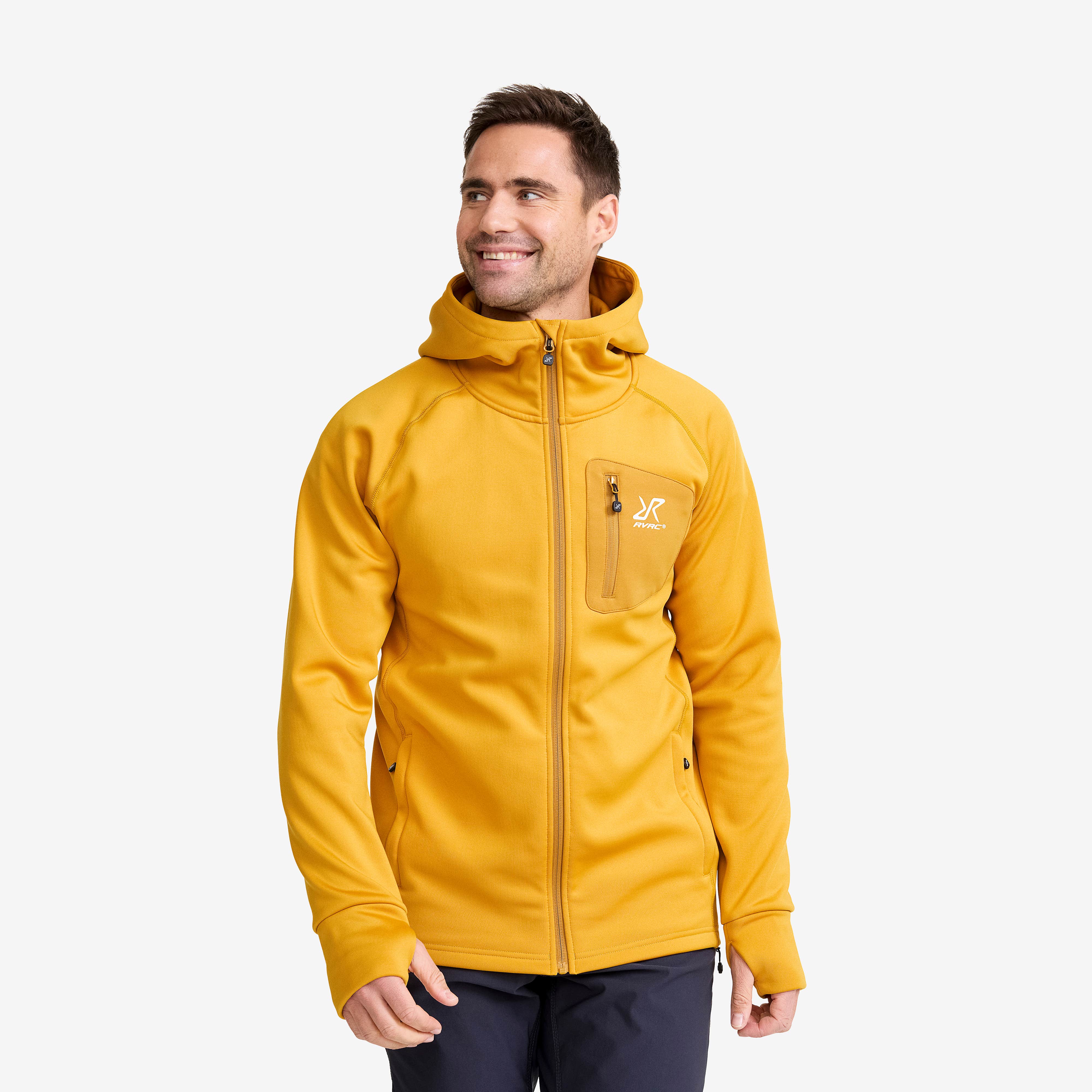 Evolution Stretch Fleece Hoodie Herre Nugget Gold