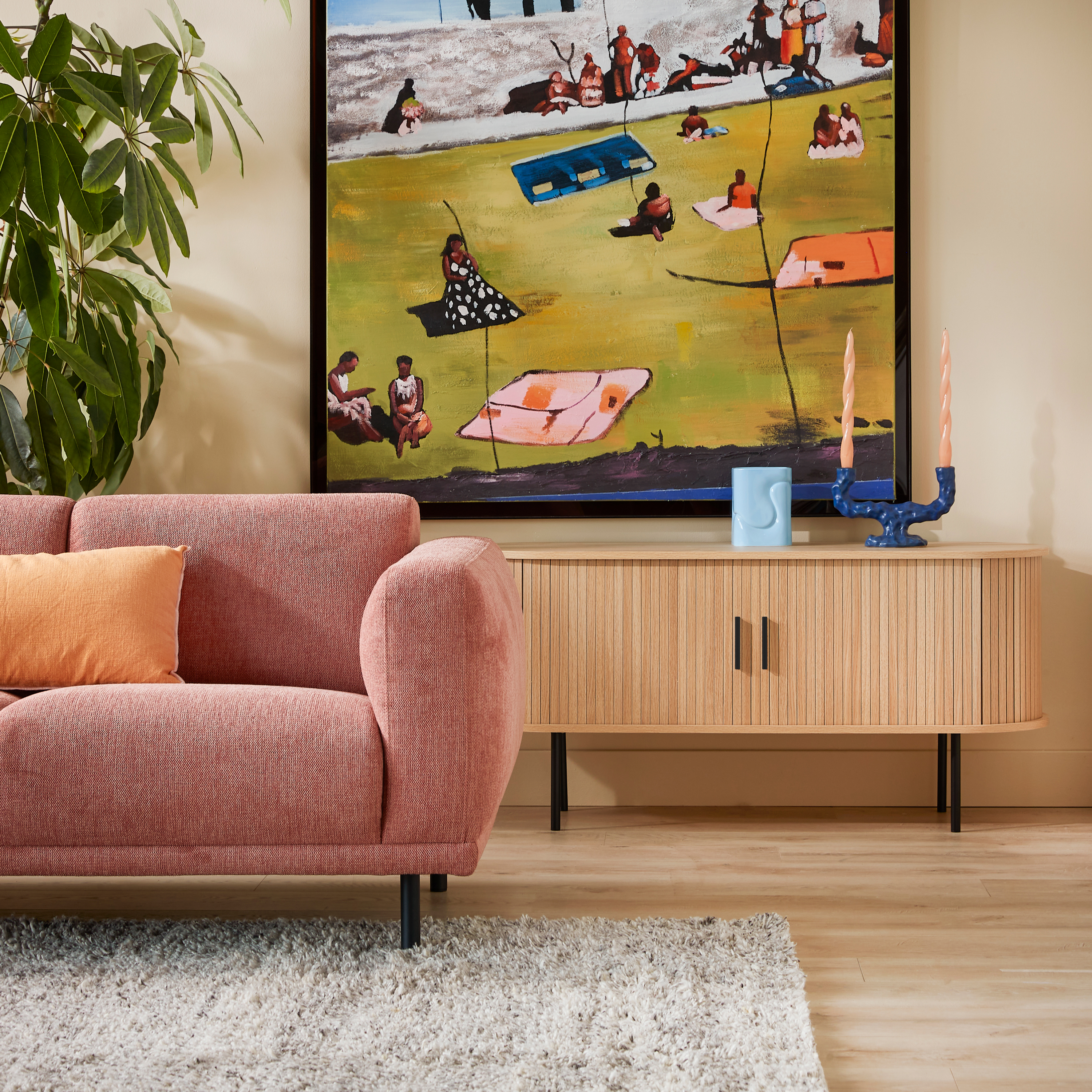 by fonQ basic Panel Tv-meubel - B 120 cm - Eiken