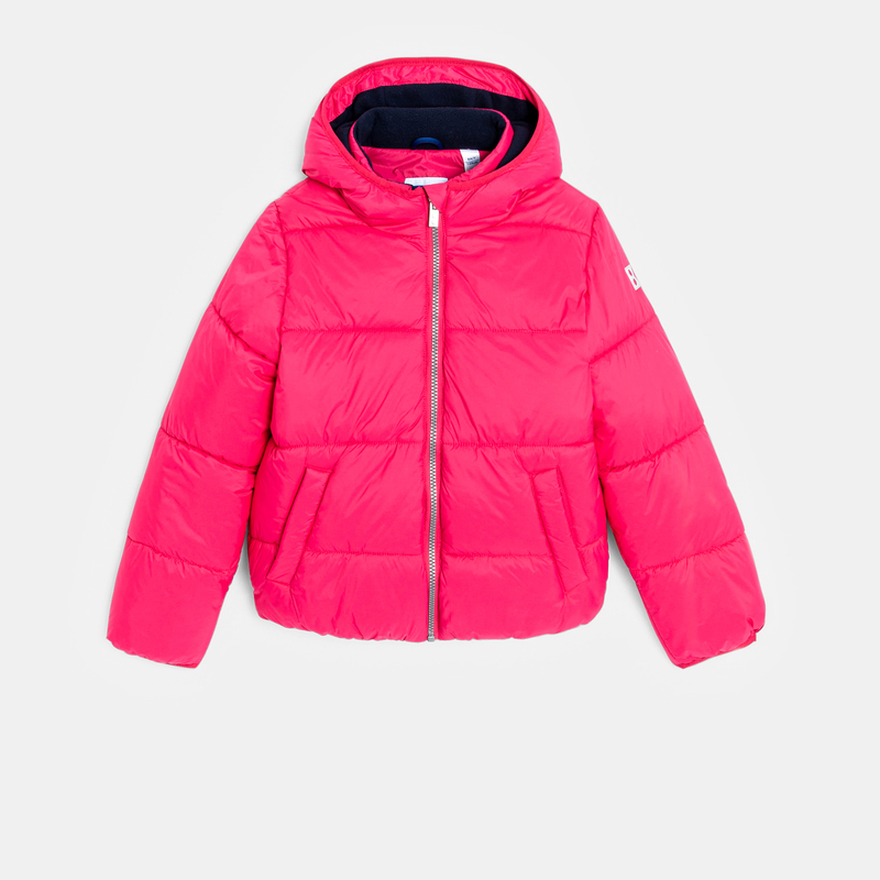 Doudoune courte unie rose Fille