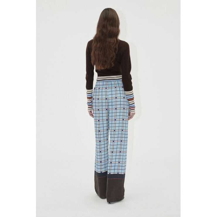 Stine Goya Elasticated Long Pants, 2263 Dry Viscose Window check