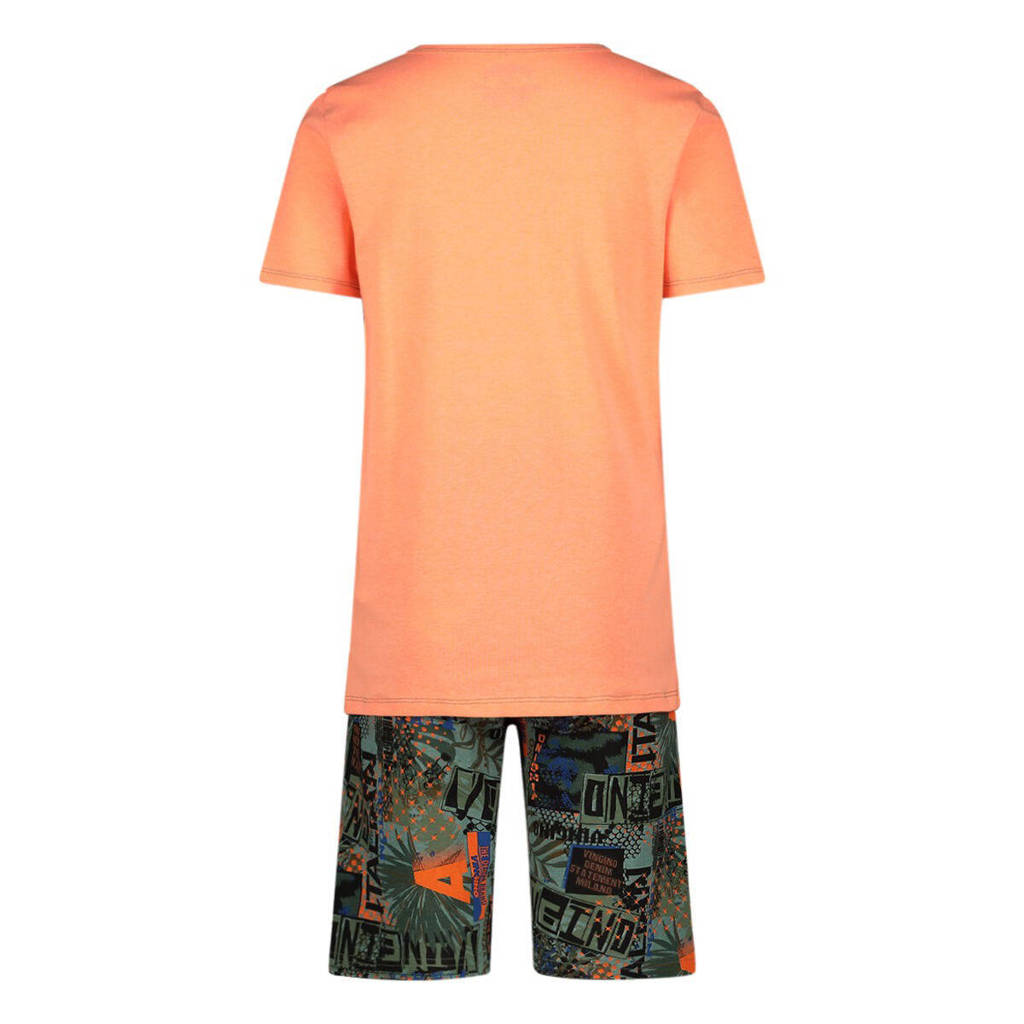 Vingino shortama met all over print oranje/army