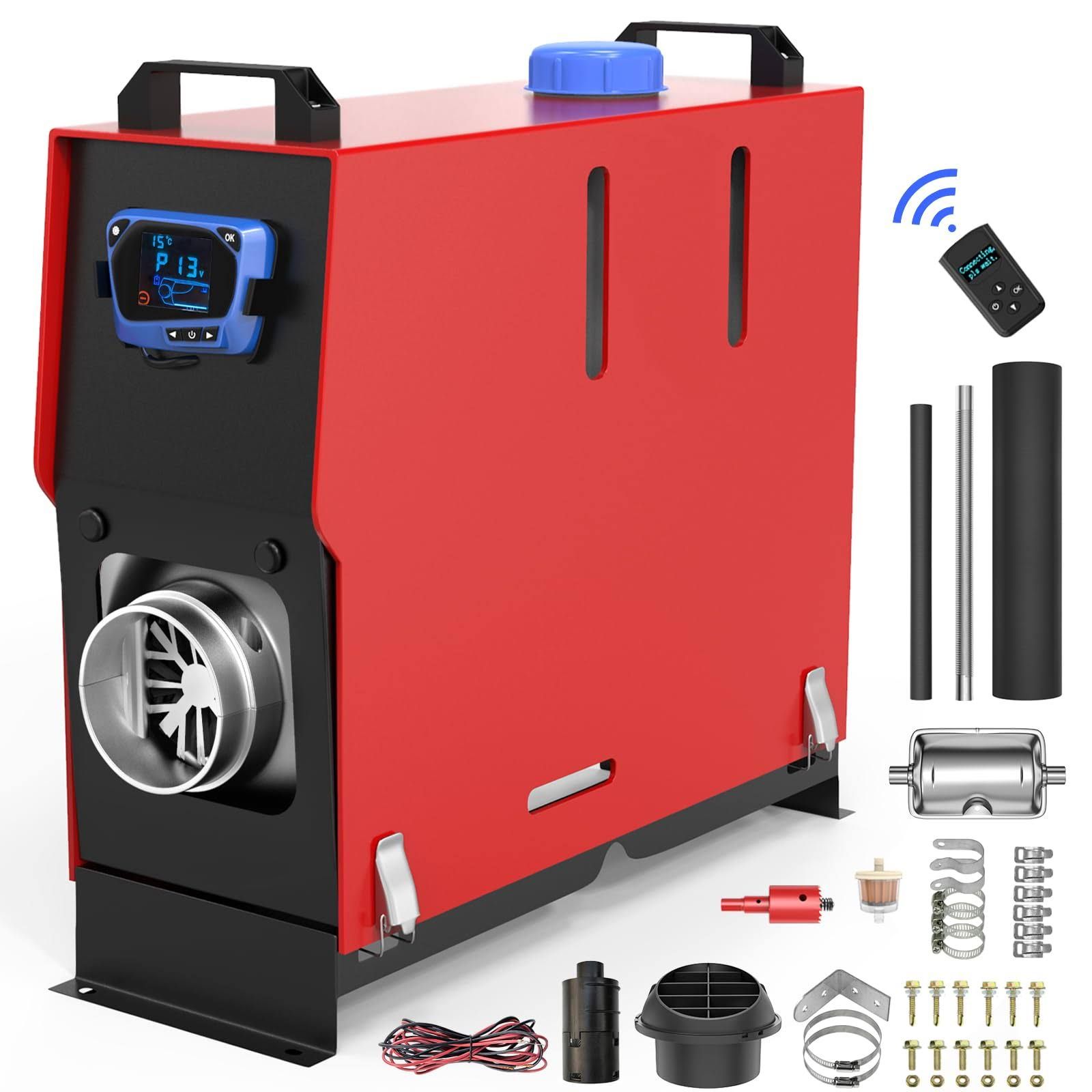 IMAYCC Parkheizung, 8 KW Integrierte Parkheizung aus Aluminiumlegierung, 12 V Diesel Auto Heizung, mit Fernbedienung Großer LCD Monitor und