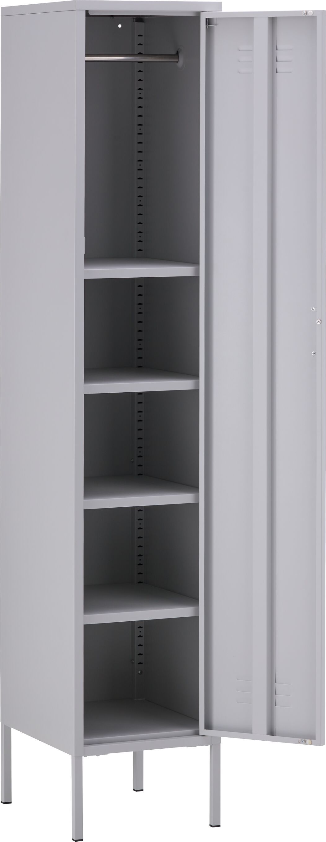MIKO Schrank Metall lichtgrau35x46xH183c - Hellgrau / B: 35.0 cm x T: 46.0 cm x H: 183.0 cm