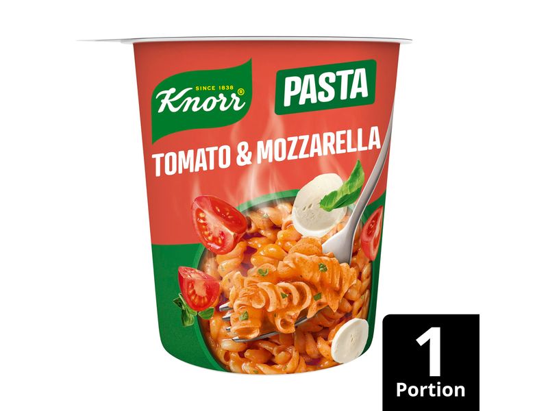 Knorr Fertiggericht Pasta Snack Tomato Mozzarella 63 g Instant Nudeln mit Tomaten-Mozzarella-Geschmack