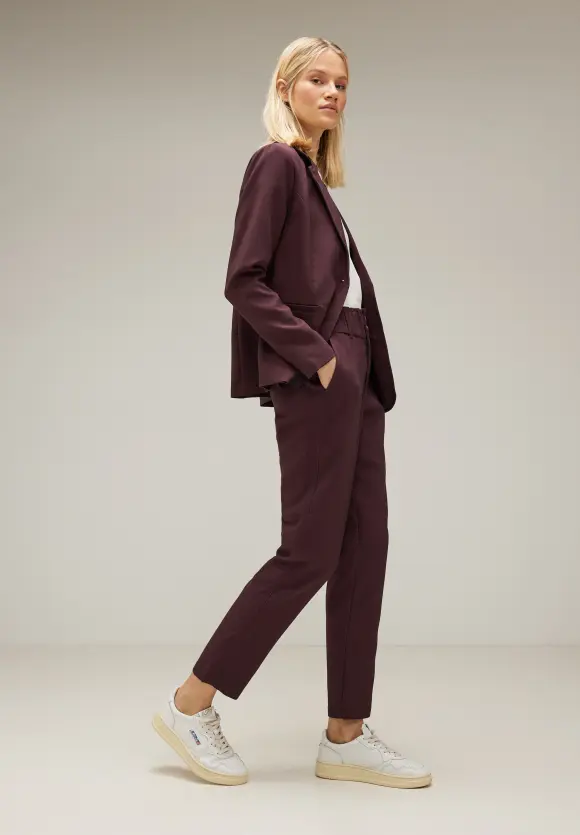 Twill Blazer in Unifarbe - purple brown