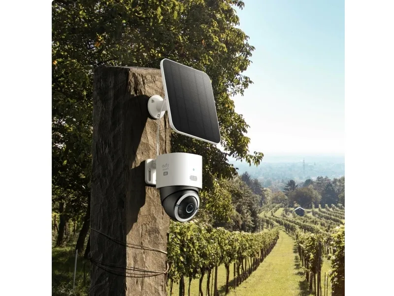 Eufy S330 - Netværksovervågningskamera - panonering / hældningsvinkel - udendørs - støvresistent/vandresistent - farve (Dag/nat) - 4K - audio - trådløs - WiFi - 4G