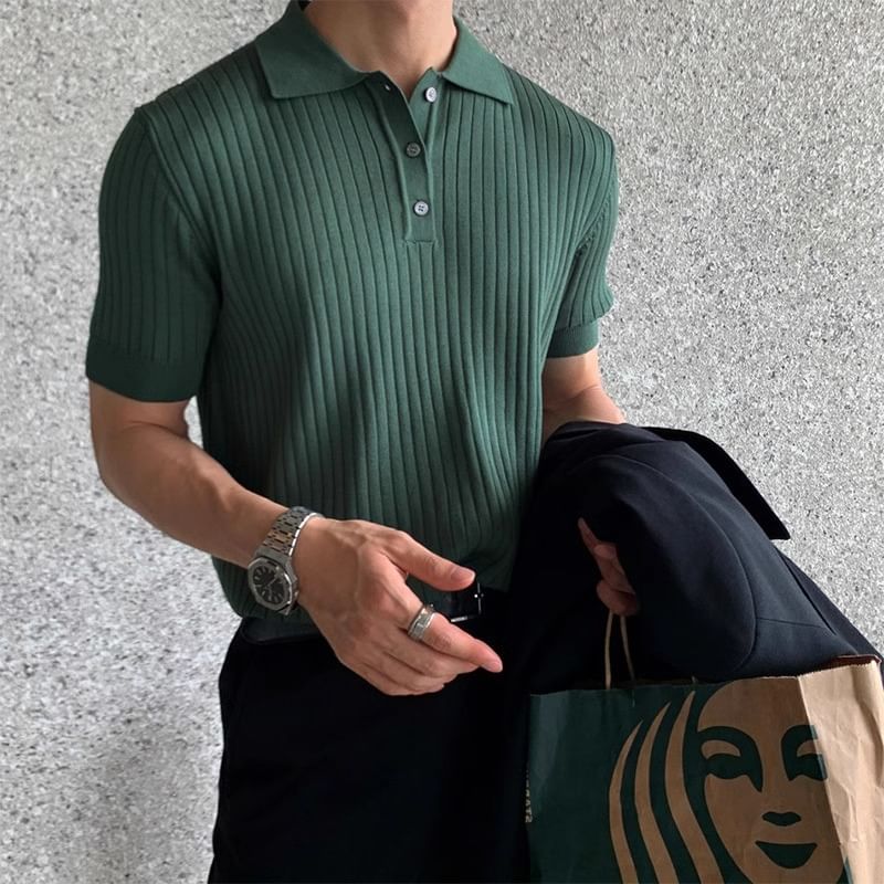 Capbrew - Poloshirt met korte mouwen en effen ribbels