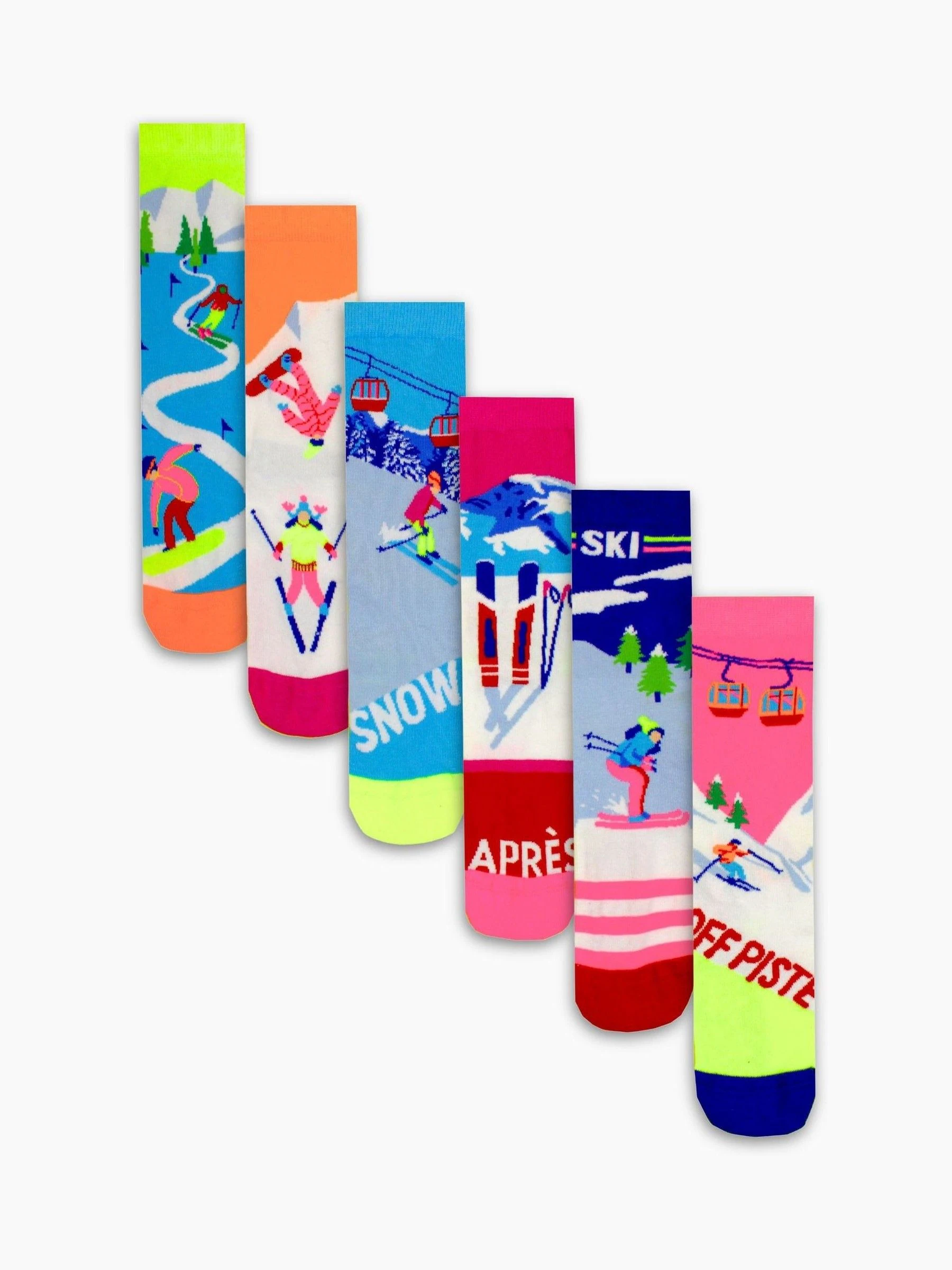 United Odd Socks Ladies Ski Socks 6 Packs