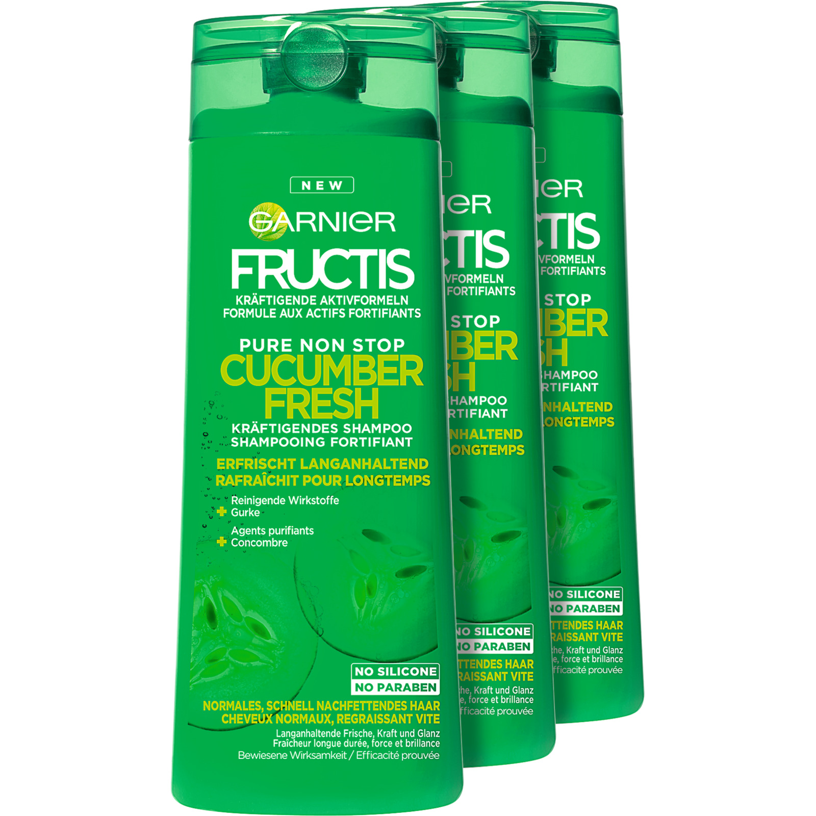 Garnier Fructis Shampoo Cucumber Fresh 3 x 250 ml