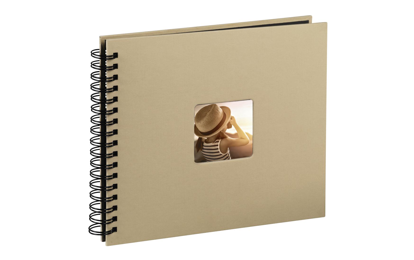 Fotoalbum Fine Art 36 x 32 cm Taupe, 50 schwarze SeitenPlatzsparendes Album