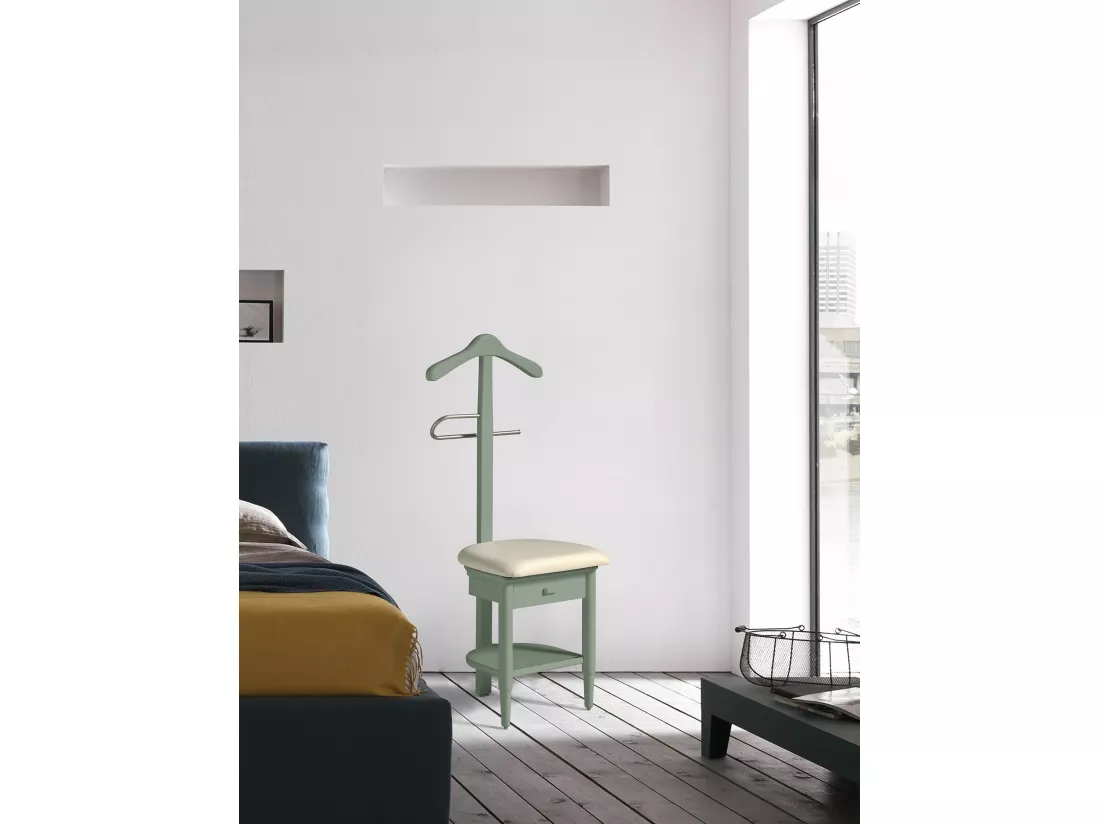 Valet de nuit - H115cm x L45cm x P41cm - hêtre massif vert - Stanza