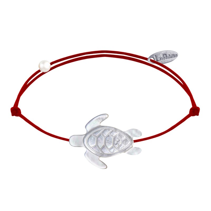 Bracelet Lien Tortue en Nacre - Rouge