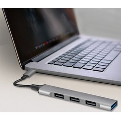 Slim Hub USB 3.2 Gen 1, 4 ports, boîtier aluminium
