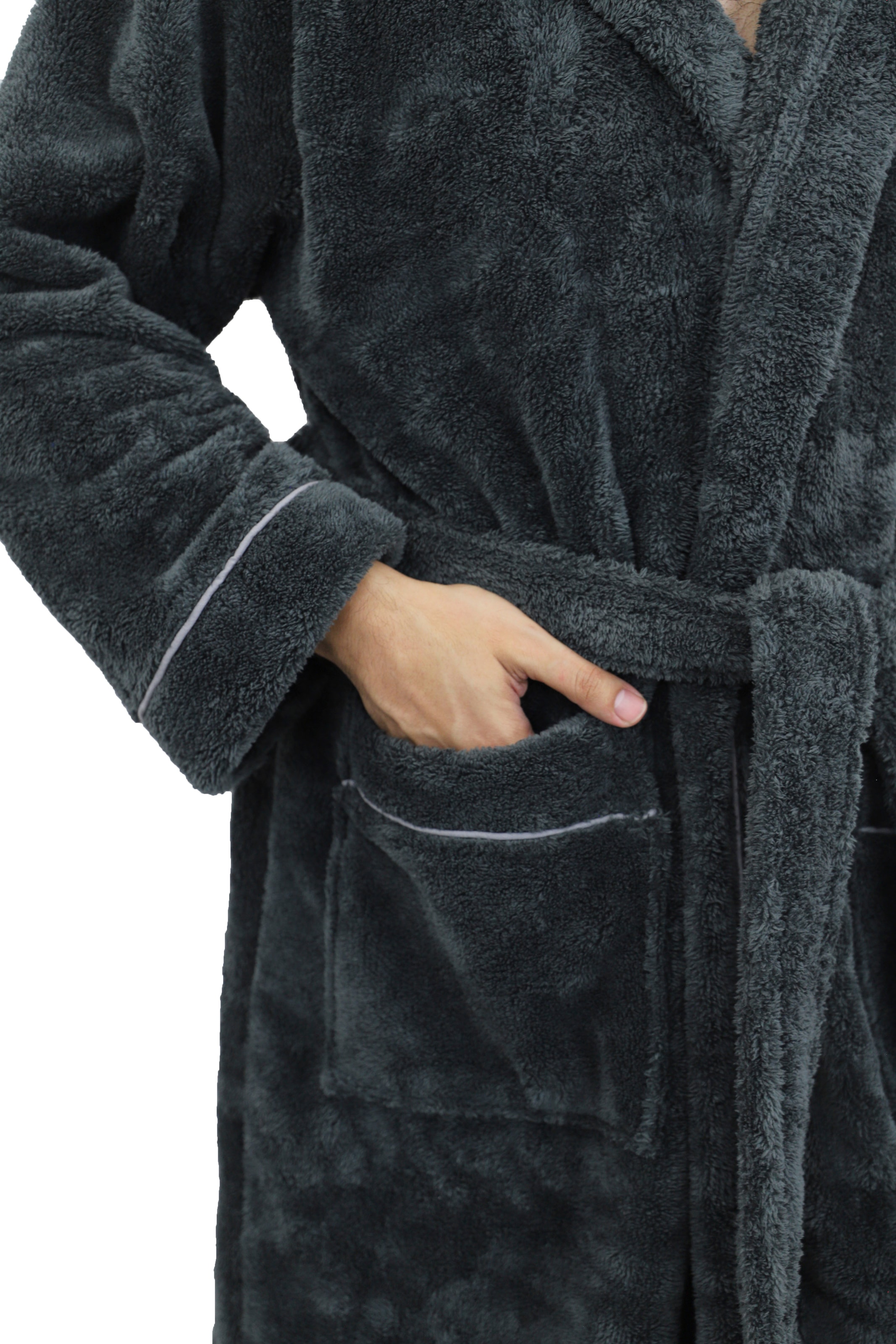 my home Unisex-Bademantel »Lillou, ideal für Sauna & Spa, Hotelbademantel, Morgenmantel«, 1 Stk. kuschelig weicher Fleece, plüsch, für Damen und Herren, XS-3XL