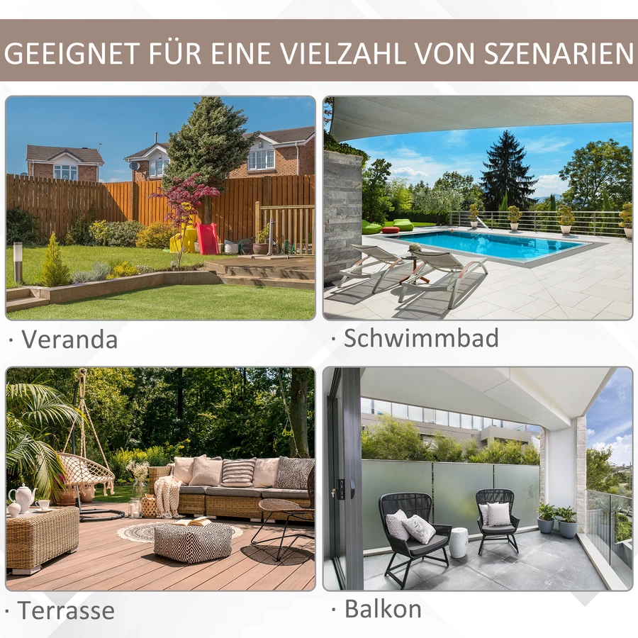 Outsunny Doppelschirm mit Kurbel braun