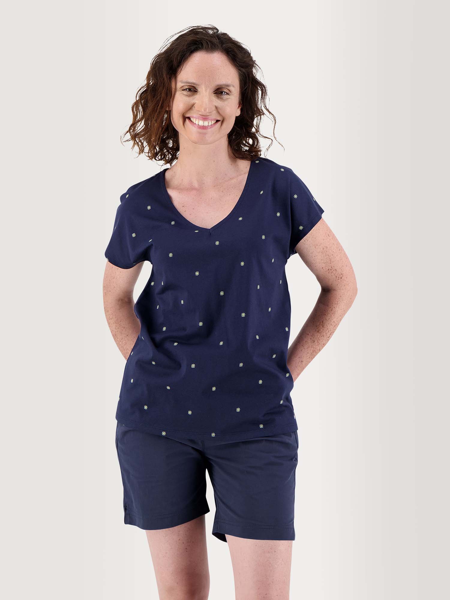 Tee Shirt Femme Sans Manches Coton Marine