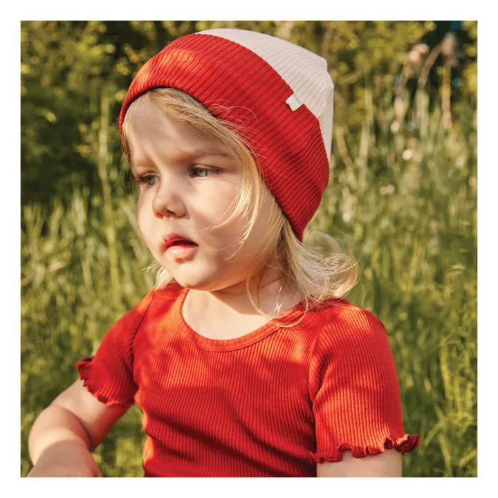 Minimalisma T-Shirt en Soie Blomst | Rouge