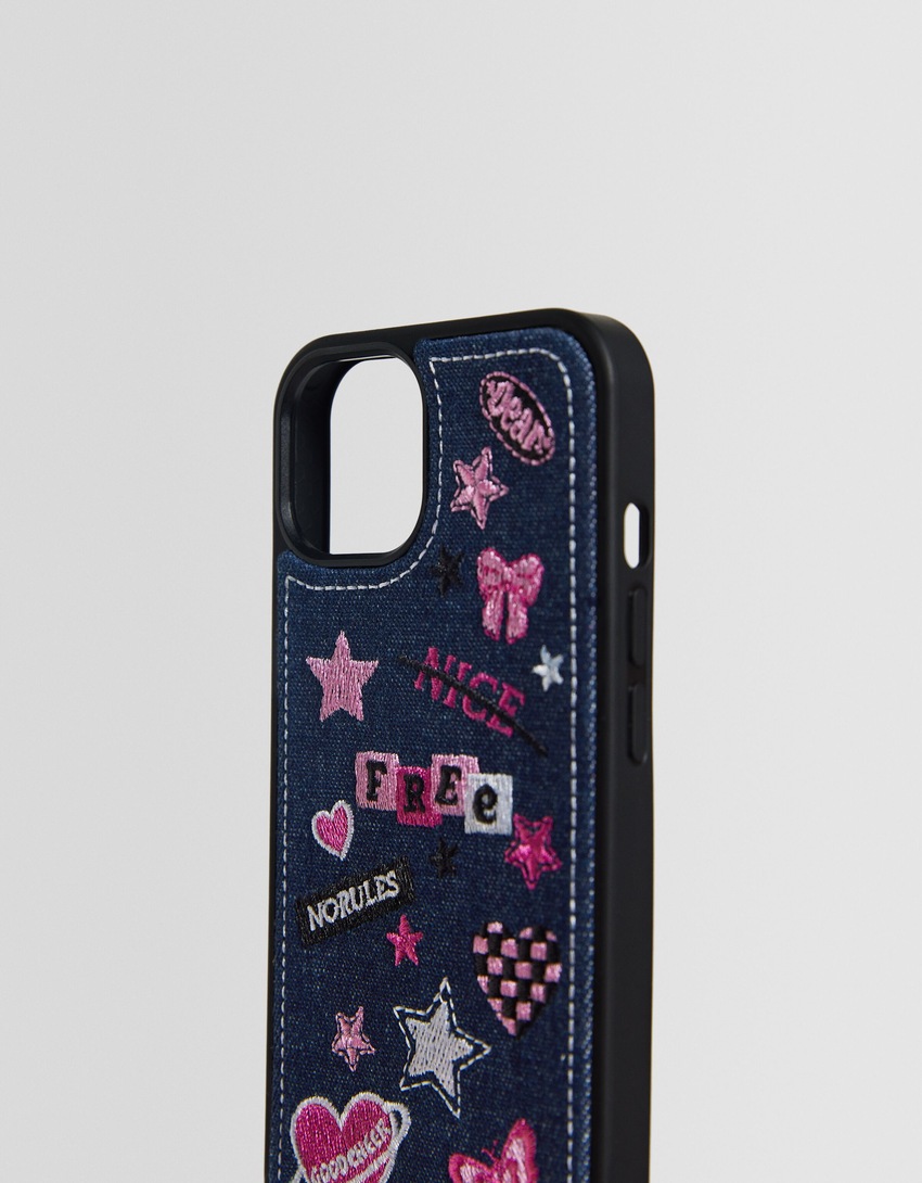 Capa para iPhone com bordado