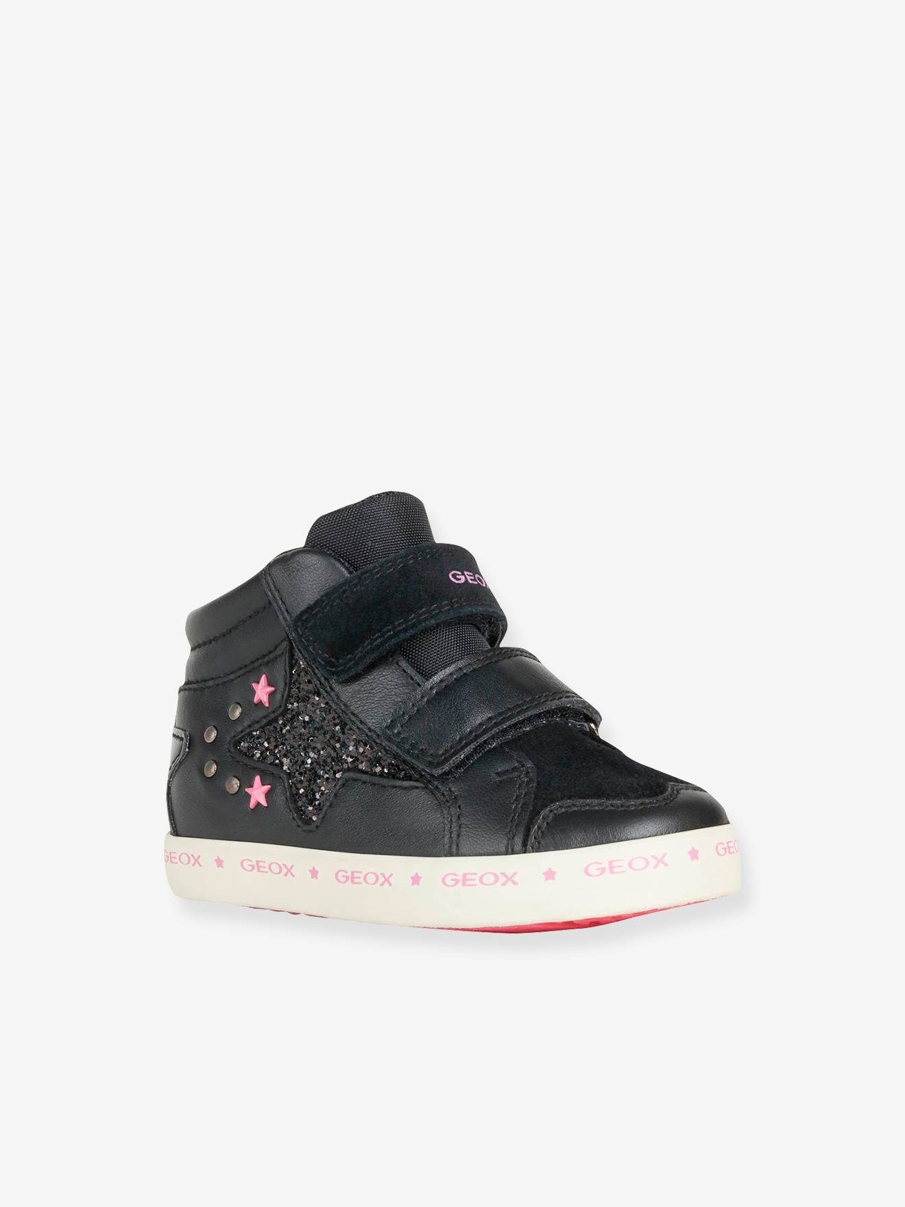 Sapatinhos de bebê Kilwi Girl B GEOX®, tamanho médio, preto, lisos com estampas.