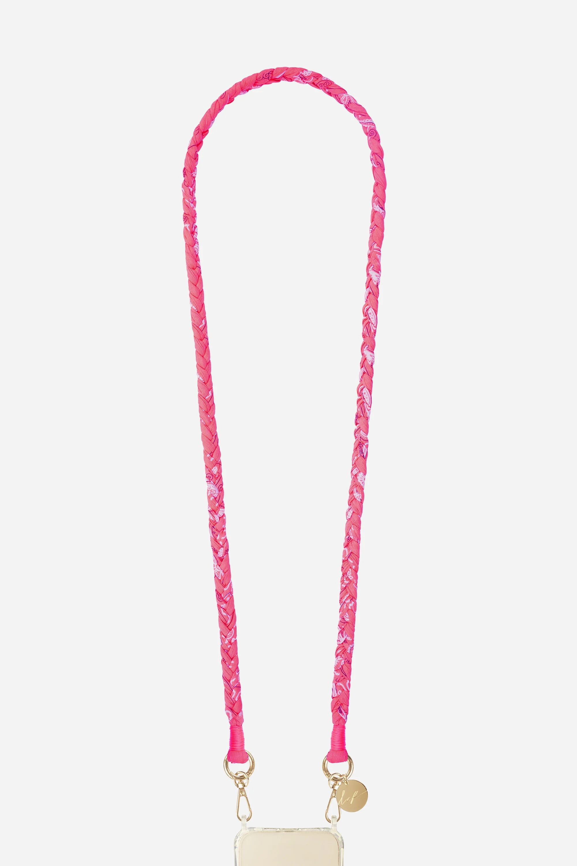 DELLA - Cordon de téléphone bandana et perles | Rose
