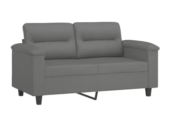 Ensemble de canapés 3 pièces coussins gris foncé tissu microfibre