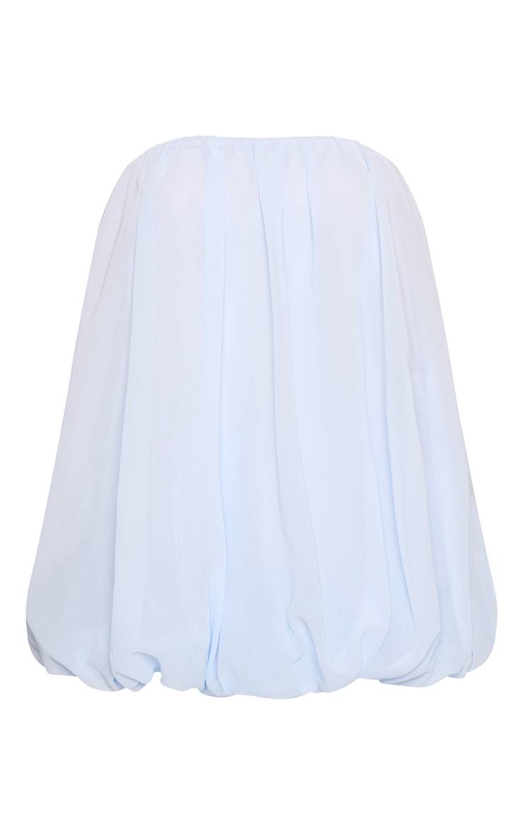 Bleu Clair Haut Bandeau Bouffant En Mousseline Coordonné