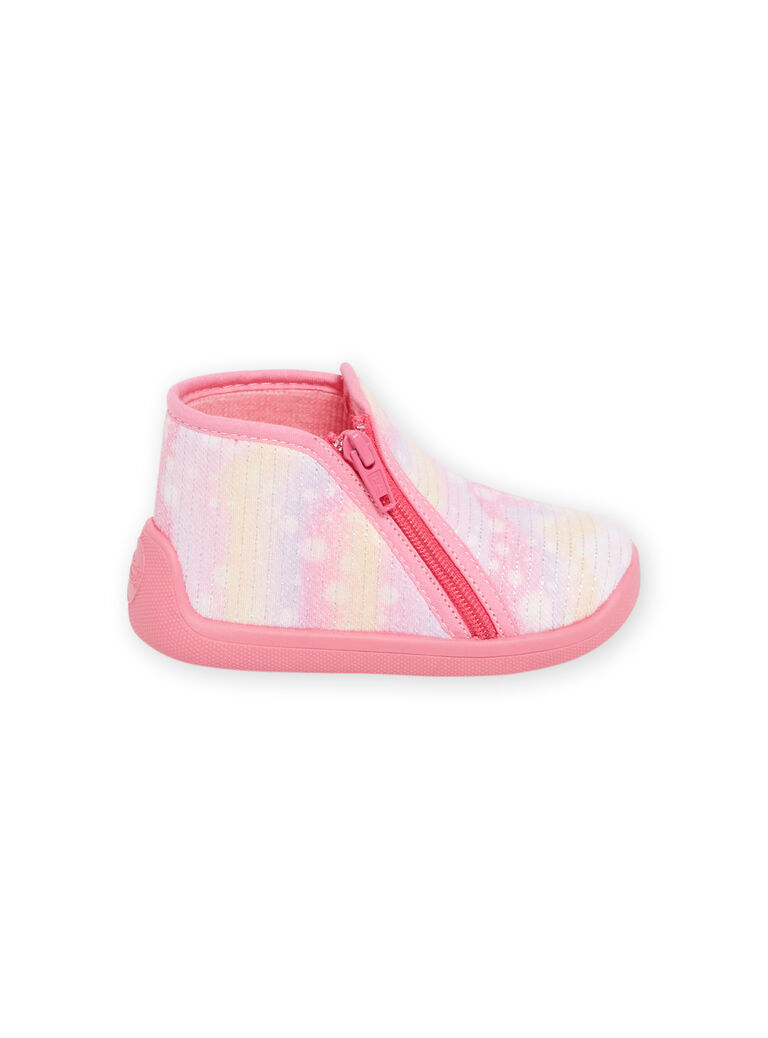 Bottillons roses à motifs fantaisie bébé fille