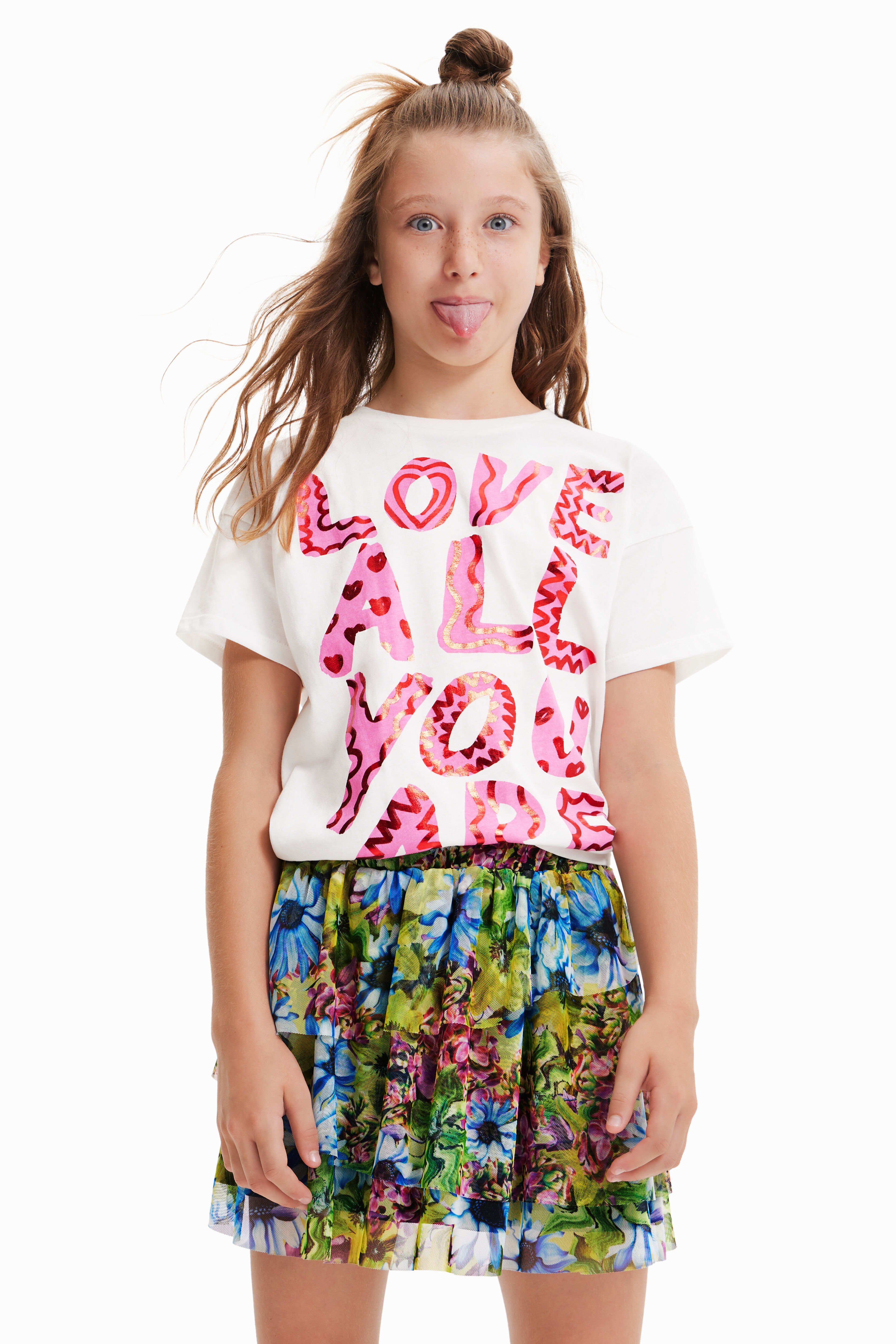 T-shirt texte brillant
