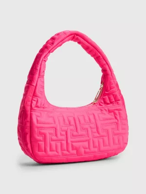 Bolsa Hobo de Ombro Chic com Monograma e Reciclada