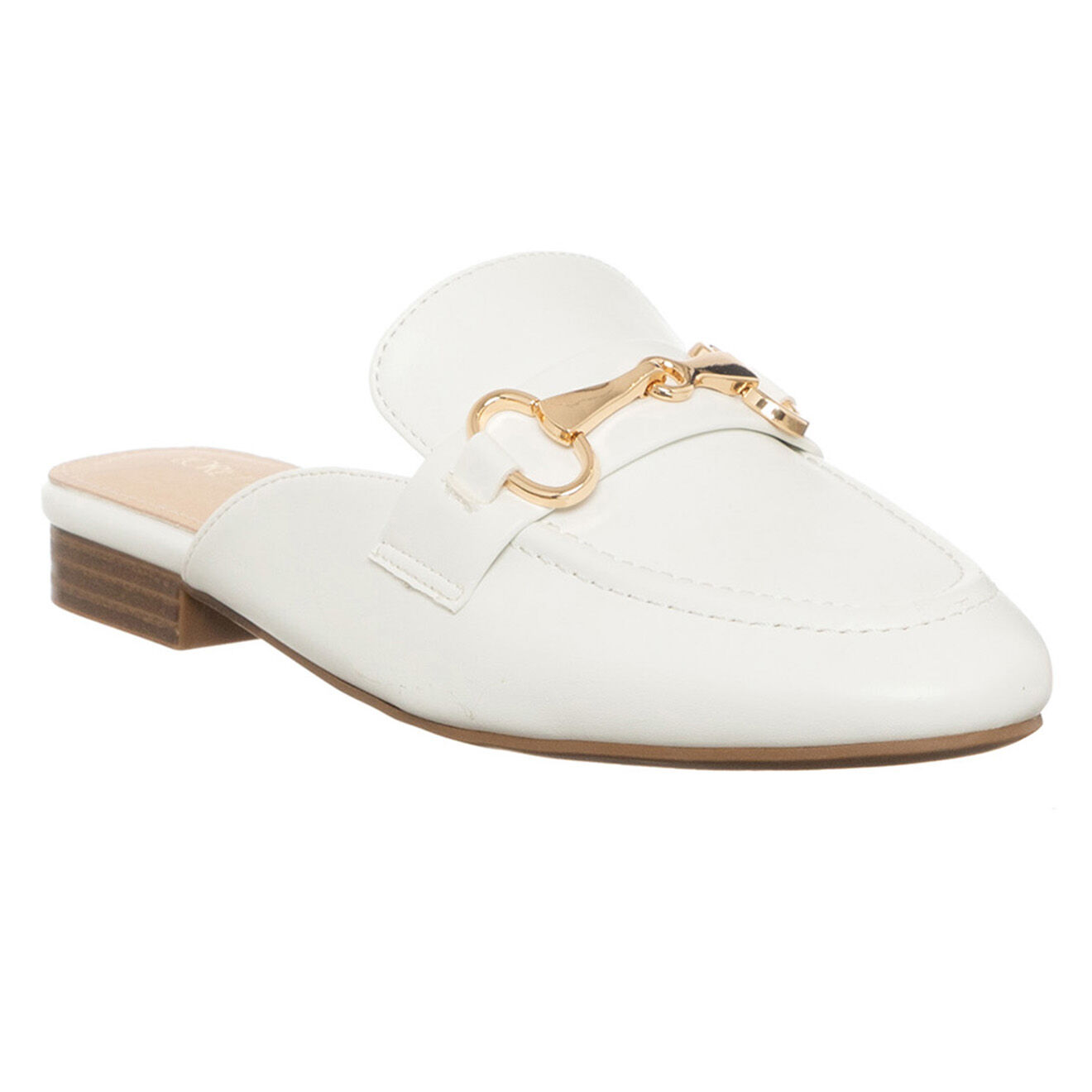 Loretta by Loretta Mules en Cuir Lov blanches