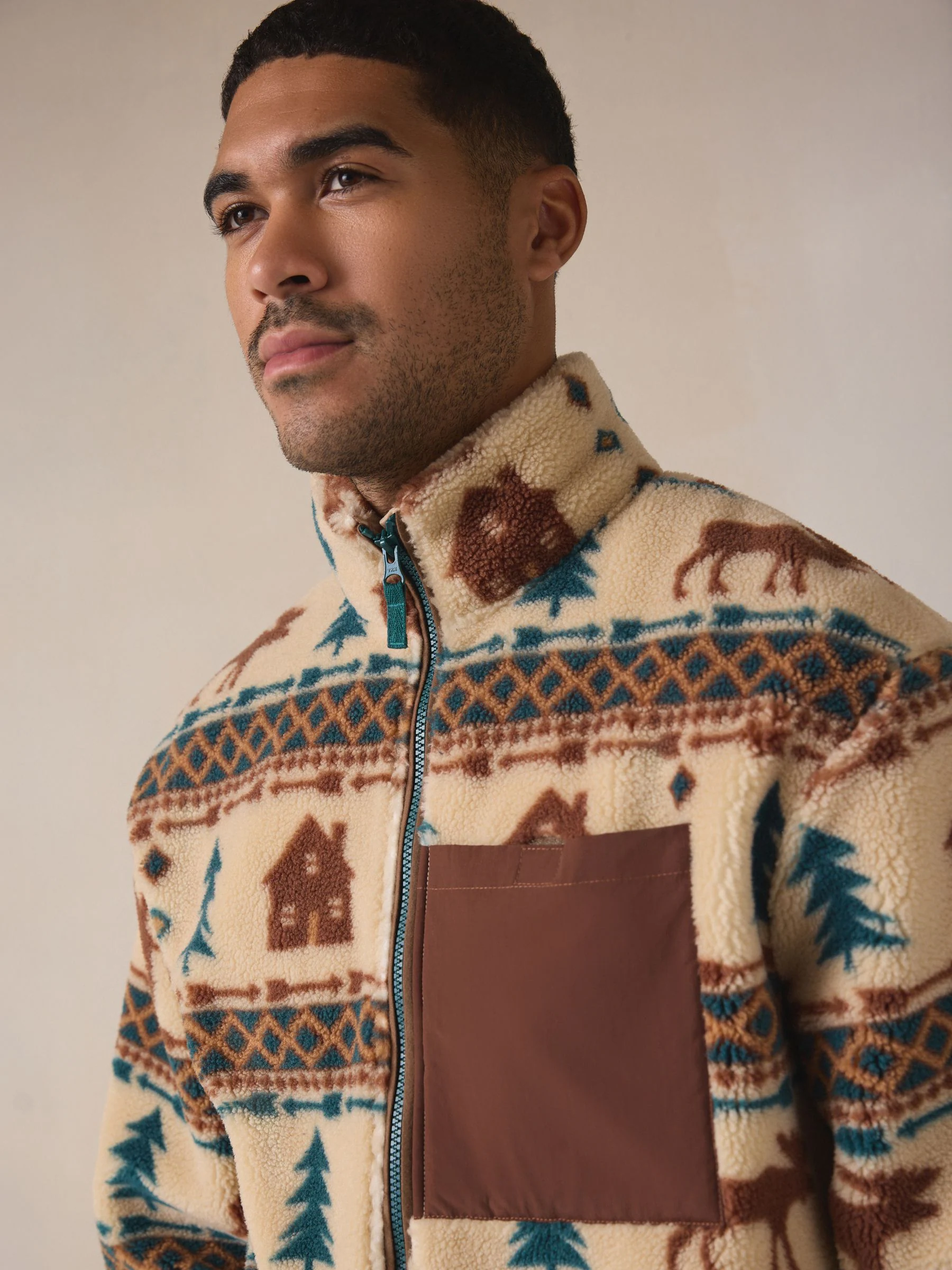 Neutraal - Matching Family Borg Zip Through Fleece
