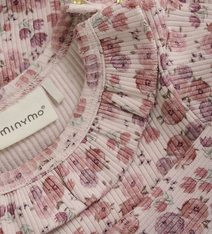 Minymo Body L/æ - Rib - Peach Peitsche m. Blumen