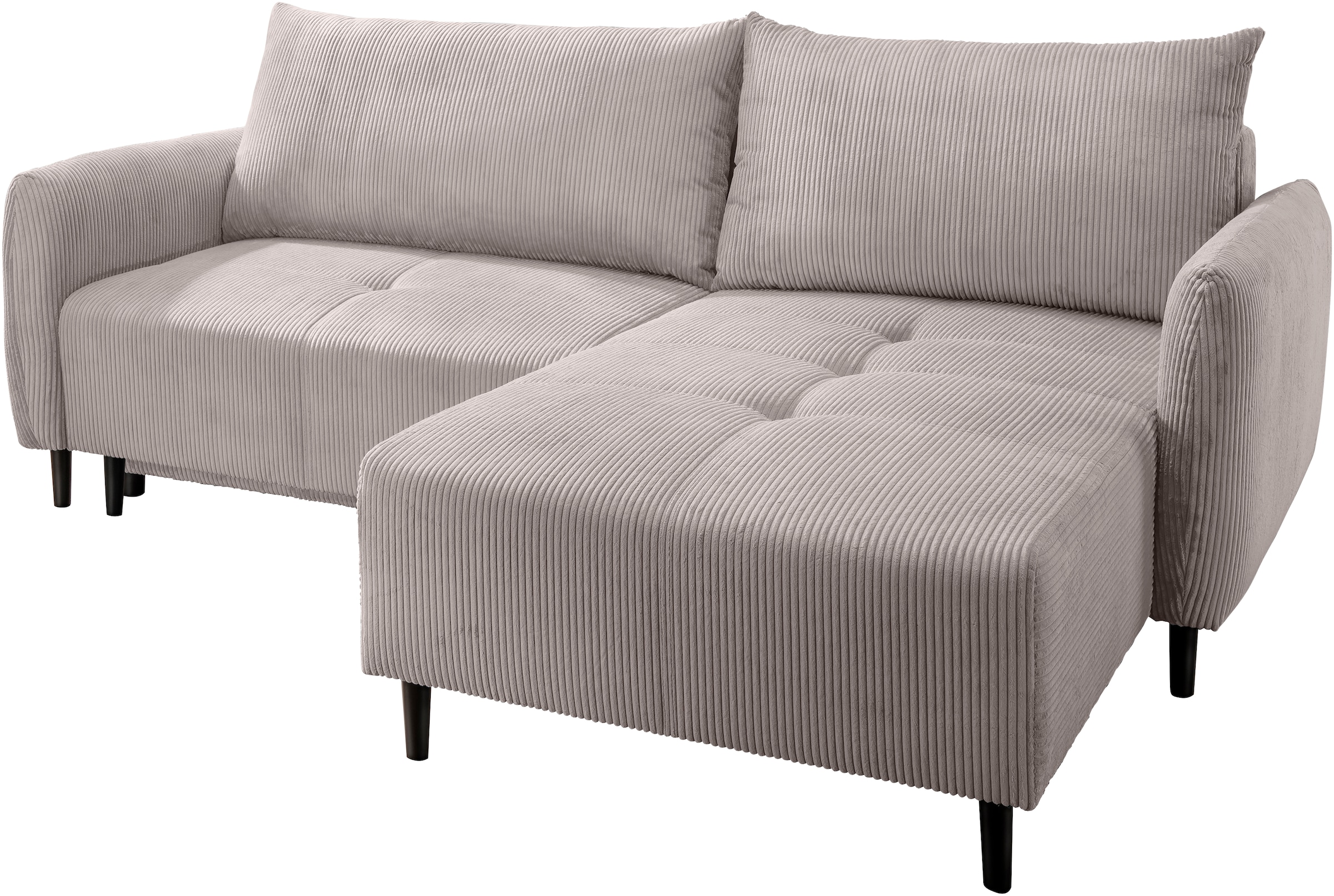 INOSIGN Ecksofa »Mara, L-Form, aktueller Cord Bezug und tolle Farben, schmale Armlehnen« whlw. mit Bettfunktion,Recamiere links/rechts montierbar, Breite 238cm