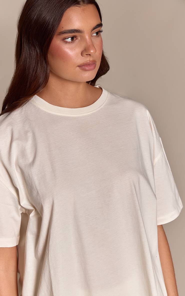 Crème Haut De Pyjama Ample À Manches Courtes