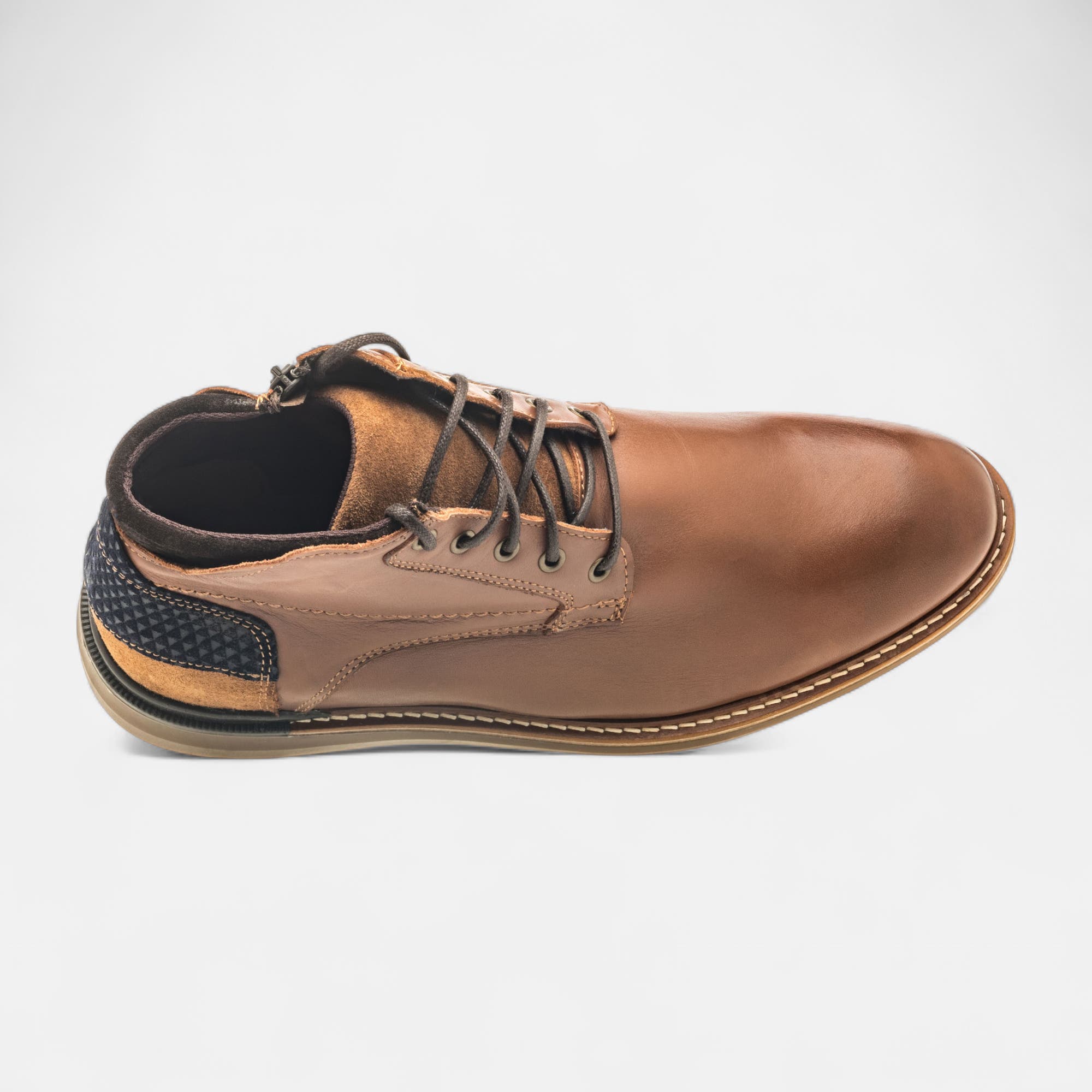 Bottines Homme en cuir cognac