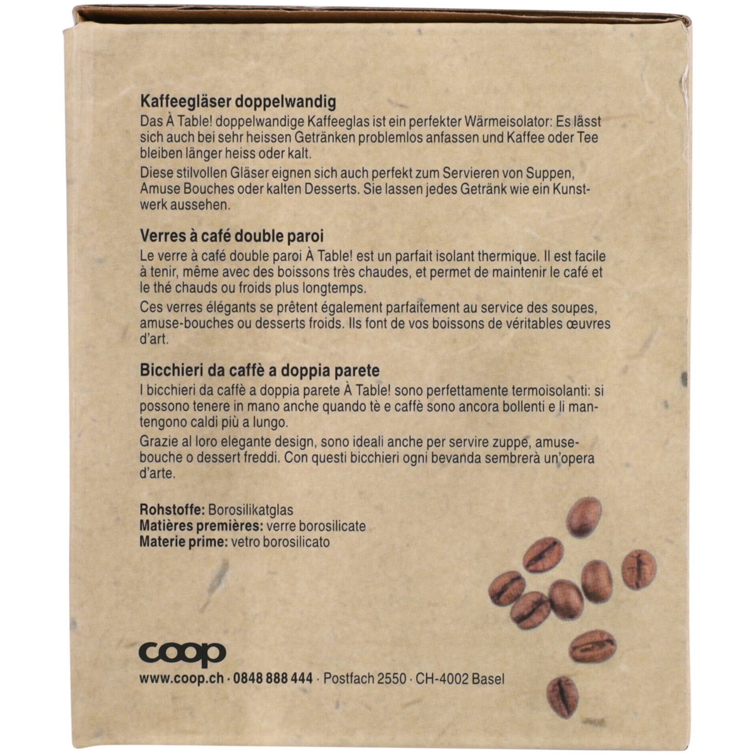 Kaffeeglas Doppelwand 2x220ml