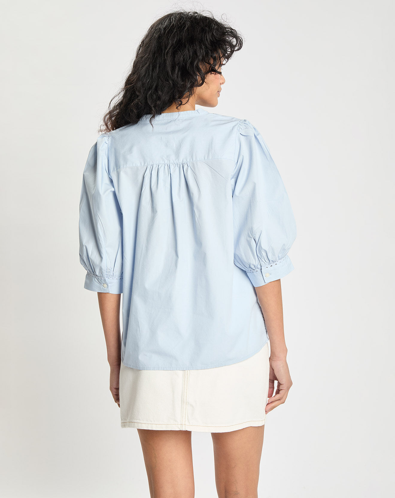 Tommy Hilfiger Blouse crafted Henley bleu ciel