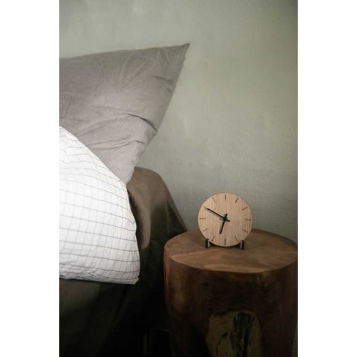 Hemverk Bord- & Vægur, Light Oak/Black, Ø12 cm