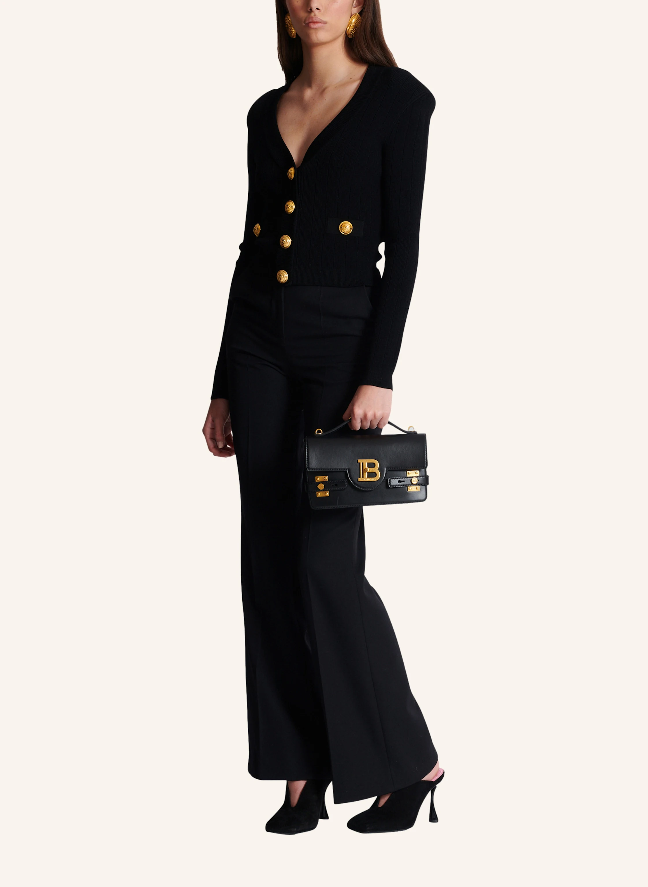 BALMAIN Tasche B-Buzz 24 aus Glattleder