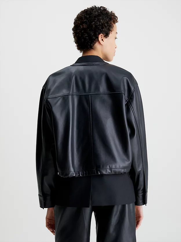 Jaqueta bomber de couro