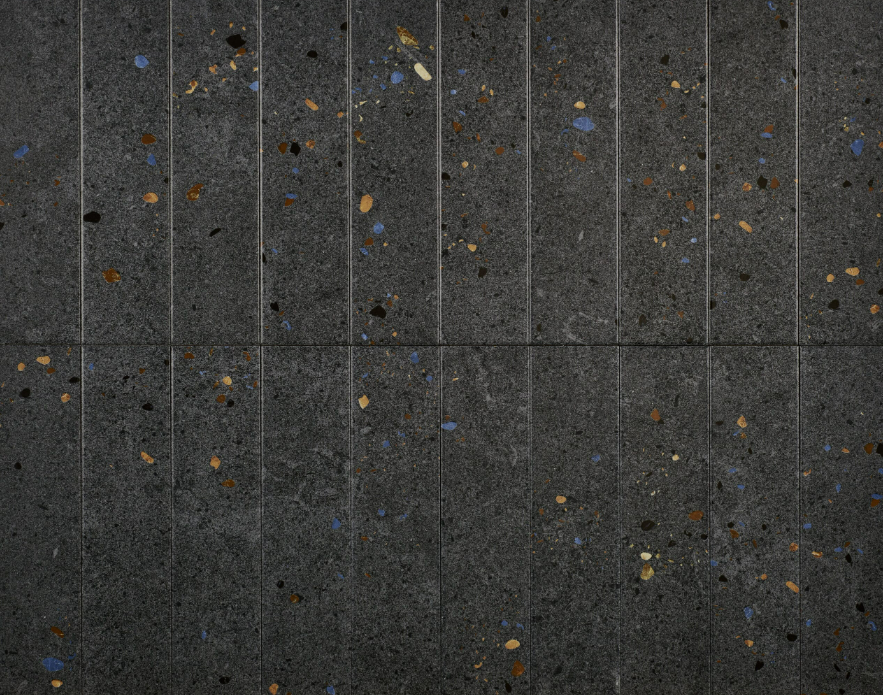 DTG Terrazzo wandtegel 7.5x30cm antraciet mat