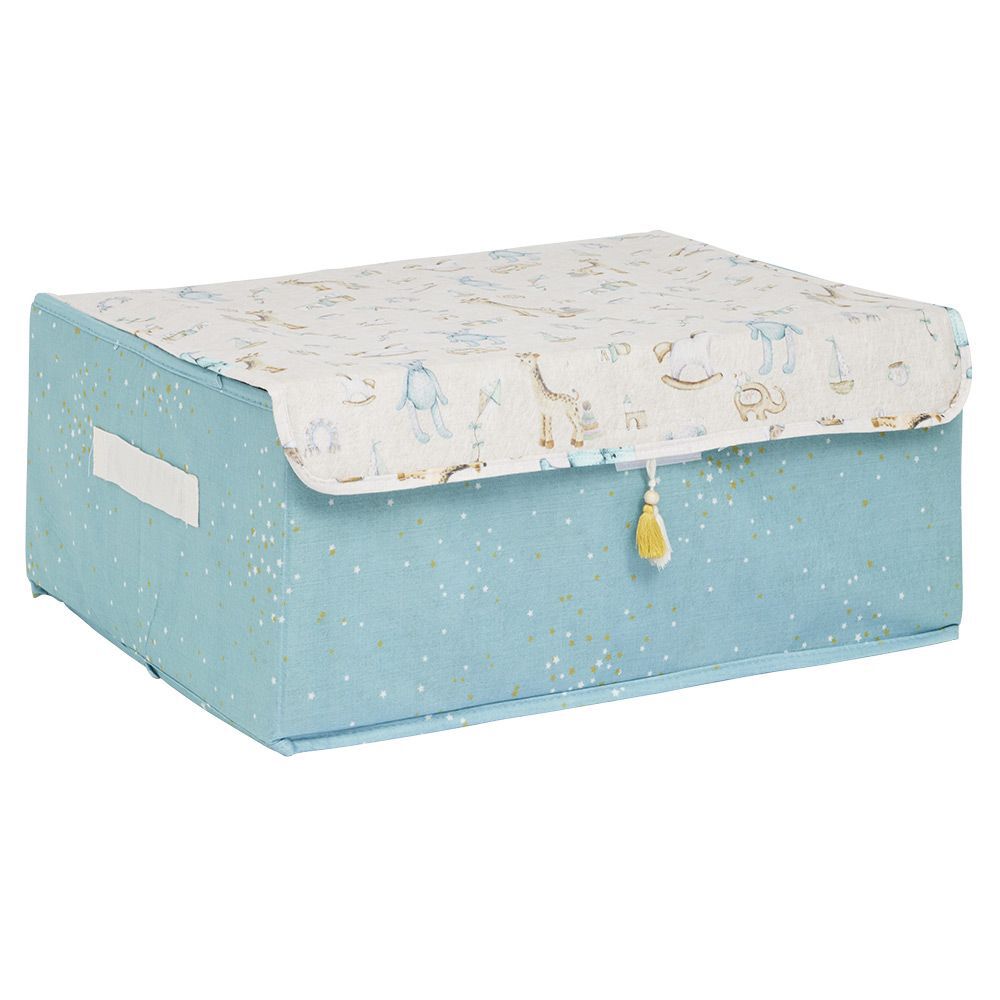 Boîte de rangement enfant rose ou bleu x3 - 28x14xH14cm