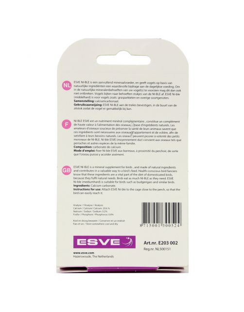 Esve Ni-Ble Piksteen Parkiet - Vogelsupplement - 100 g